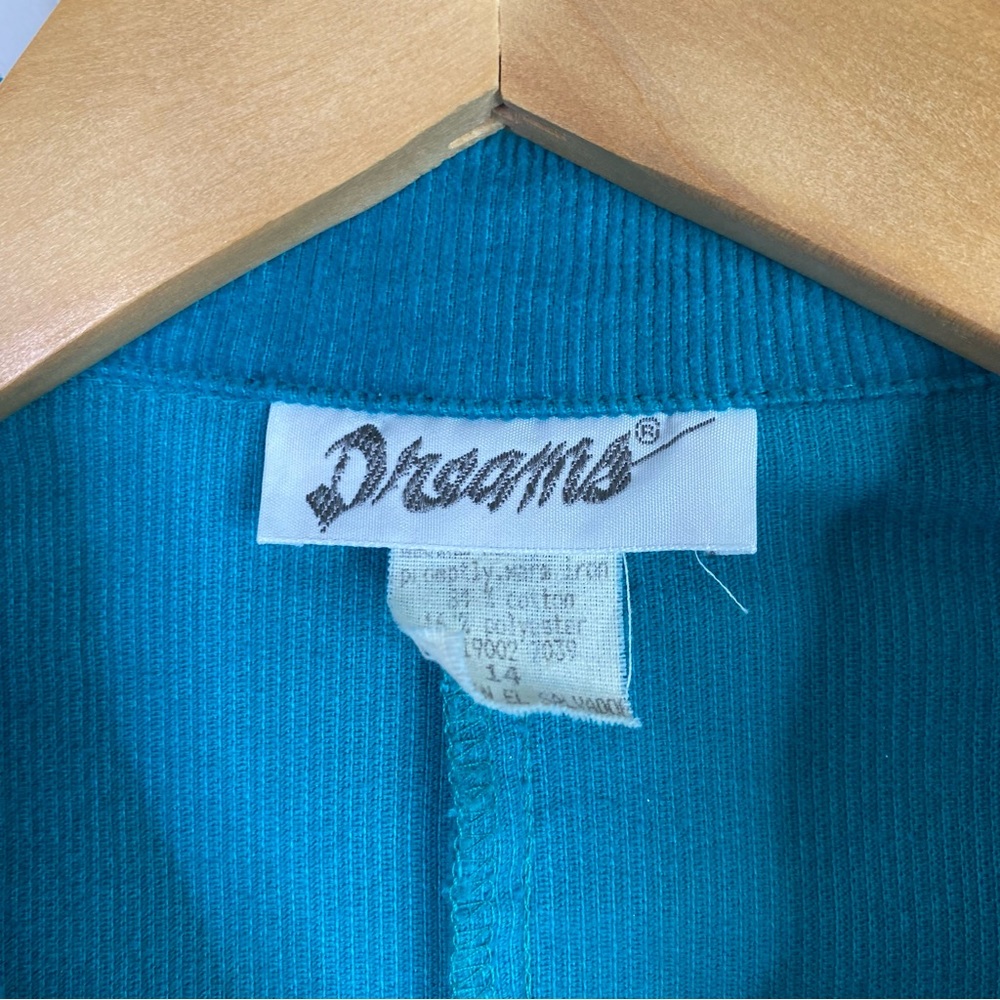 Vintage Dreams Teal Blue Corduroy Mechanic Jumpsuit - Picture 4 of 5